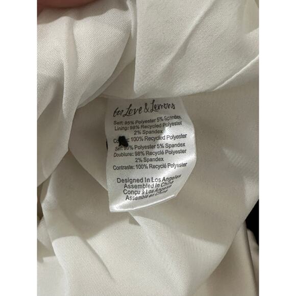 For Love and Lemons Drew Velvet Romper Black White Size Medium NWT Satin Shorts - Picture 15 of 16